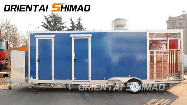 Oriental shimao-square food trailer na may pizza oven