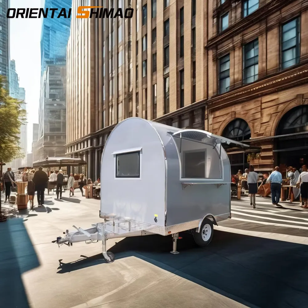 Bagong color scheme na na-upgrade ang gray na food trailer