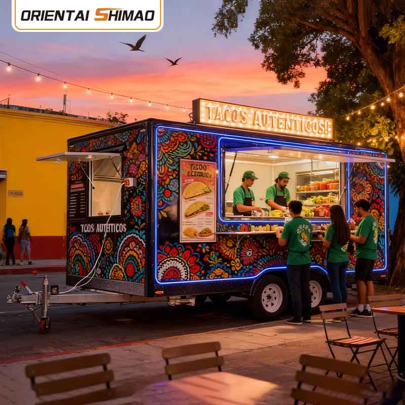 Mobile Catering Trailer ng Street Food Hot Dog Cart na Kumpleto sa Gamit na Food Trailer Food Truck